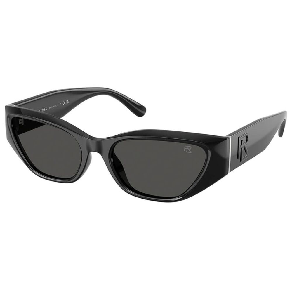 Ralph Lauren RL 8231U 500187 Black Plastic Square Sunglasses Grey Lens